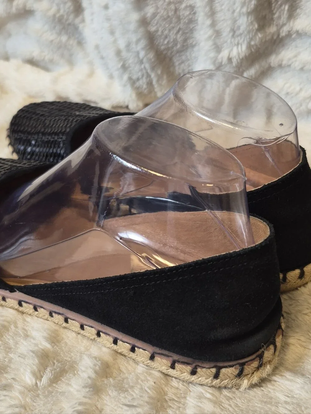 Miz Mooz Cindy Espadrilles Black Woven Leather D'Orsay Flats Women's Sz 10 US